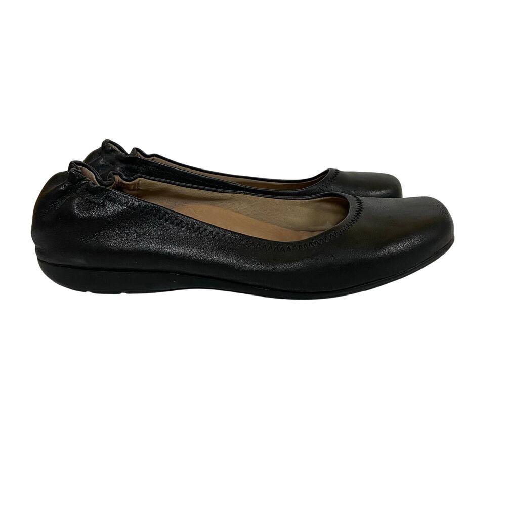 Abeo Black Tammy Leather Flats 7.5 Neutral Comfort Shoes BIO System Ballet Arch